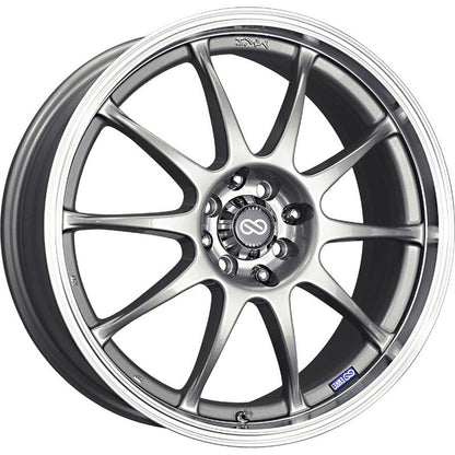 Enkei J10 17x7 5x100/114.3 38mm Offset Dia Silver w/ Machined Lip Wheel