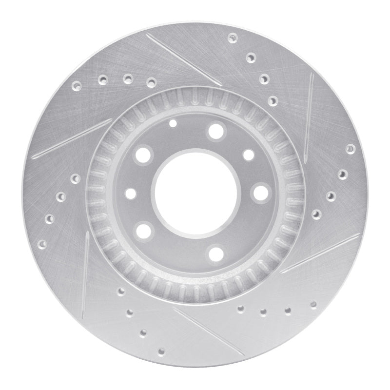 R1 Concepts R1 06-15 Mazda MX-5 Miata Front Left Drilled & Slotted Silver Brake Rotor