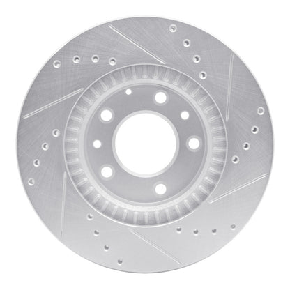 R1 Concepts R1 06-15 Mazda MX-5 Miata Front Left Drilled & Slotted Silver Brake Rotor