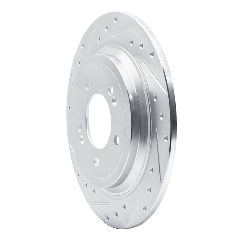 R1 Concepts R1 17-25 Hyundai Nexo Rear Left Drilled & Slotted Silver Brake Rotor