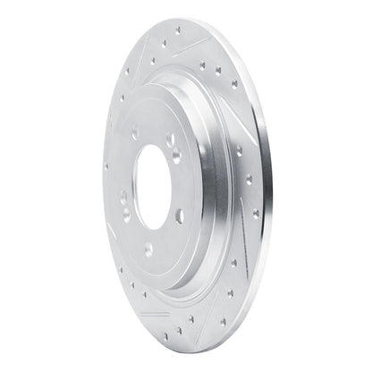R1 Concepts R1 17-25 Hyundai Nexo Rear Left Drilled & Slotted Silver Brake Rotor
