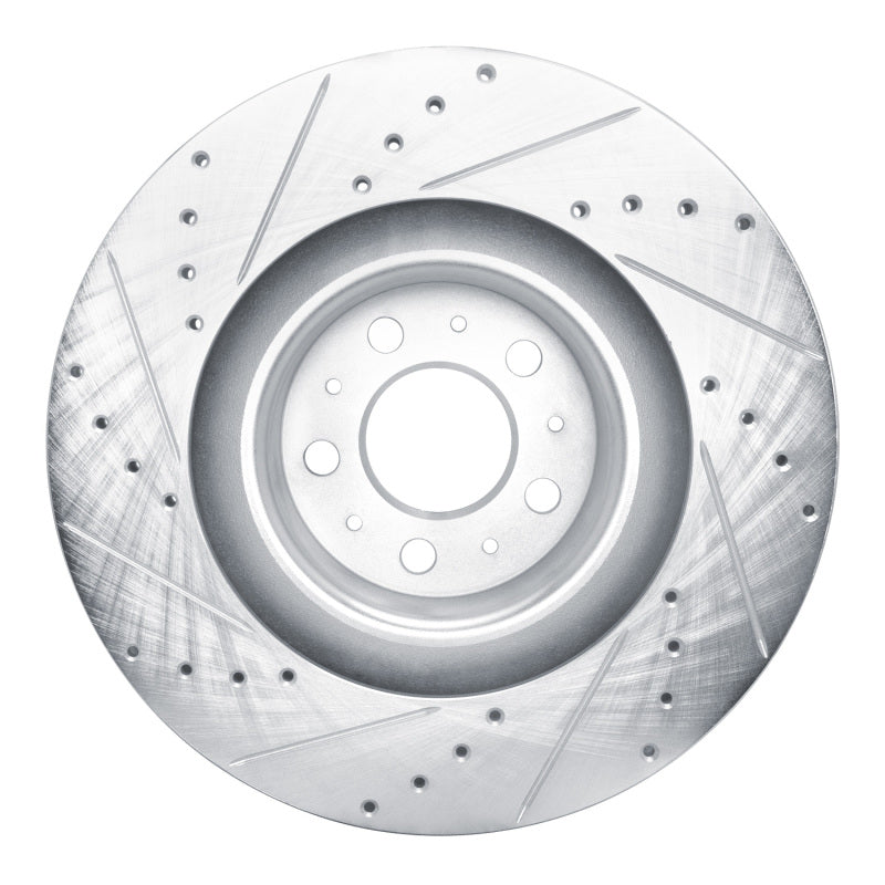 R1 Concepts R1 20-25 Tesla Model Y Front Right Drilled & Slotted Silver Brake Rotor