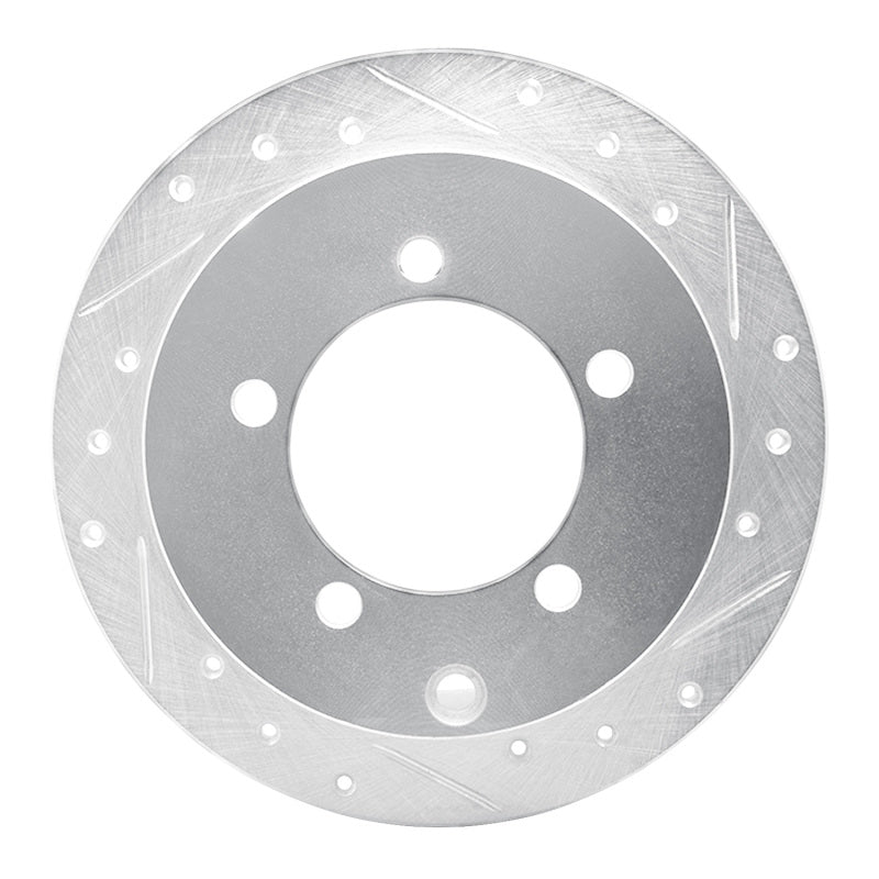 R1 Concepts R1 97-04 Mitsubishi DIAMANTE Rear Right Drilled & Slotted Silver Brake Rotor