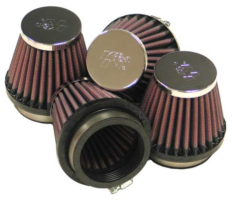 K&N Engineering K&N Universal Chrome Filter 2.125 in Flange ID / 3in Base OD / 2in Top OD / 2.75in H (4 per box)