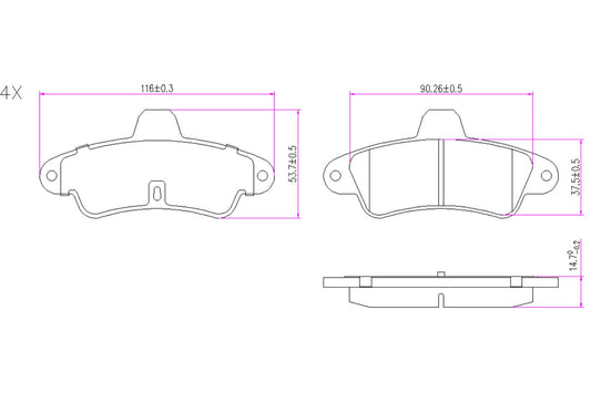 BOGAP F8210622 Brake Pad Set, Disc Brake | ML Performance Car Parts