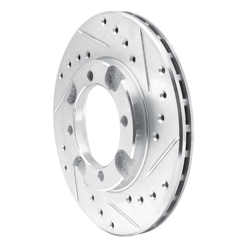 R1 Concepts R1 91-92 Dodge COLT Front Right Drilled & Slotted Silver Brake Rotor