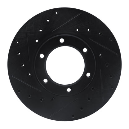 R1 Concepts R1 87-88 Toyota Pickup Front Left Drilled & Slotted Black Brake Rotor