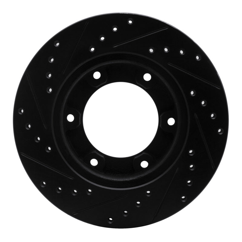 R1 Concepts R1 90-92 Toyota Land Cruiser Front Right Drilled & Slotted Black Brake Rotor