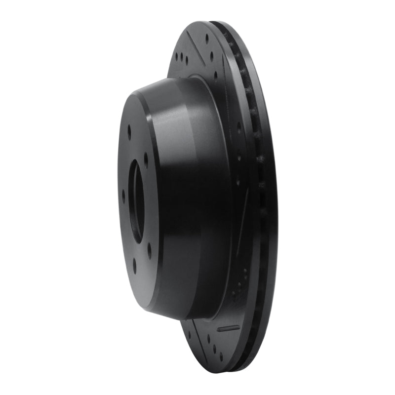 R1 Concepts R1 98-05 Chevrolet S10 Rear Right Drilled & Slotted Black Brake Rotor