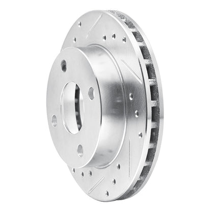 R1 Concepts R1 81-94 Ford Escort Front Left Drilled & Slotted Silver Brake Rotor