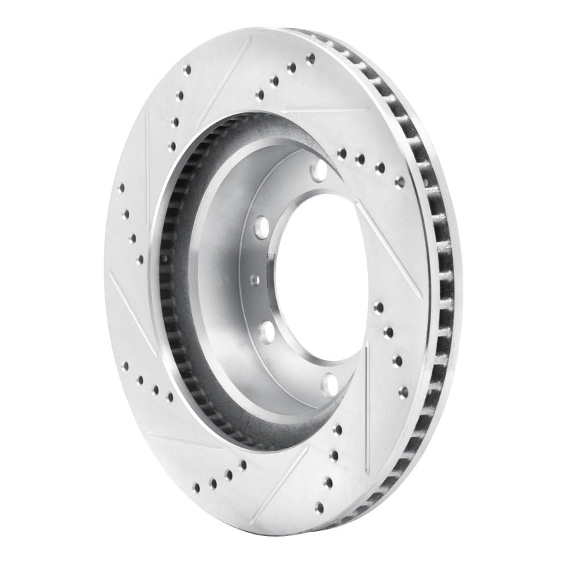 R1 Concepts R1 03-23 Toyota FJ Cruiser Front Right Drilled & Slotted Silver Brake Rotor