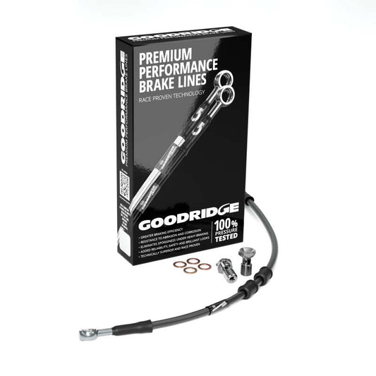 Goodridge 20-23 HD FLHP +6in Black Brake Line Kit w/Stainless Steel Fittings