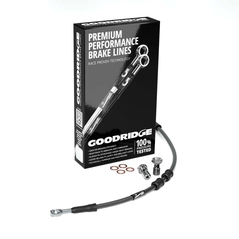 Goodridge 2012 HD XL1200CP (Drag Bar) +6in Black Brake Line Kit w/Stainless Steel Fittings