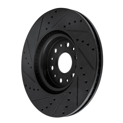 R1 Concepts R1 2017-2025 Buick Enclave Front Right Drilled & Slotted Black Brake Rotor