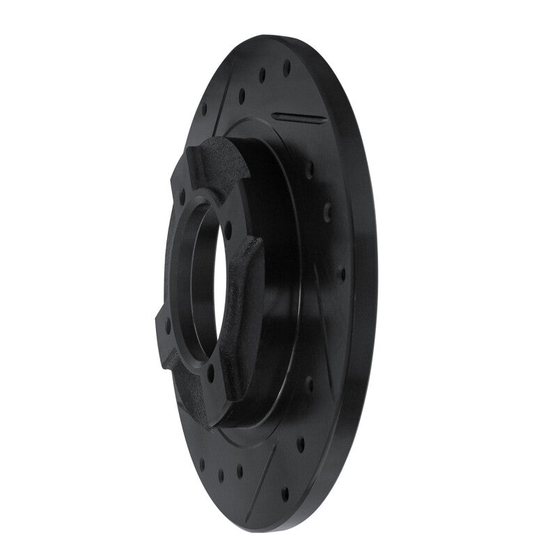 R1 Concepts R1 82-86 Nissan SENTRA Front Left Drilled & Slotted Black Brake Rotor
