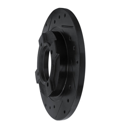 R1 Concepts R1 82-86 Nissan SENTRA Front Left Drilled & Slotted Black Brake Rotor
