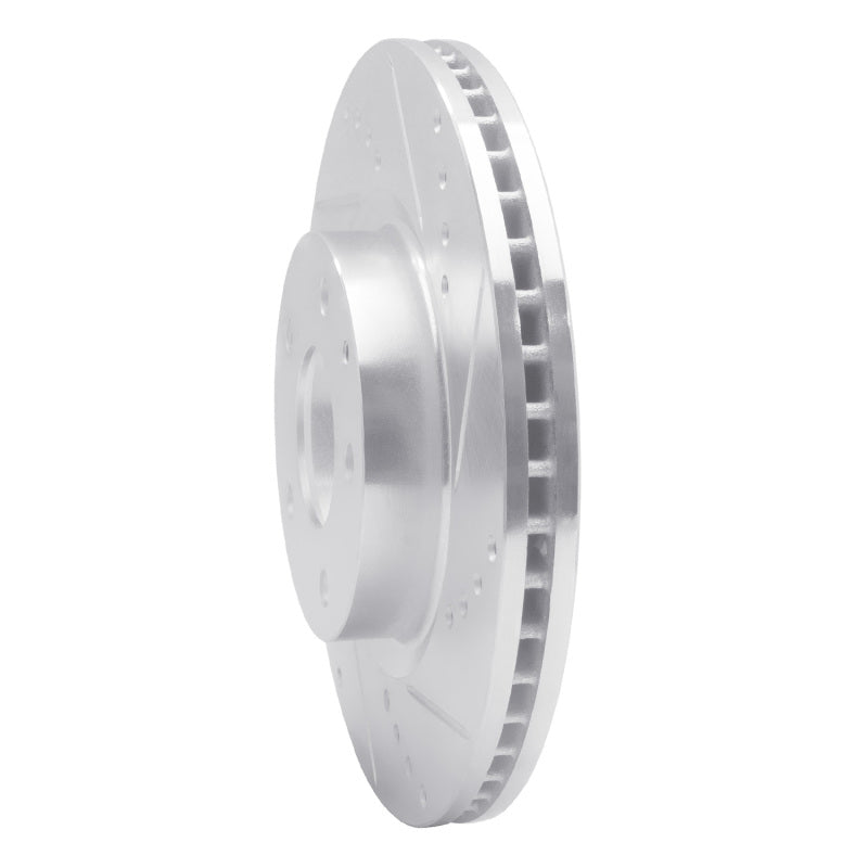 R1 Concepts R1 14-24 Mazda 3 Front Right Drilled & Slotted Silver Brake Rotor