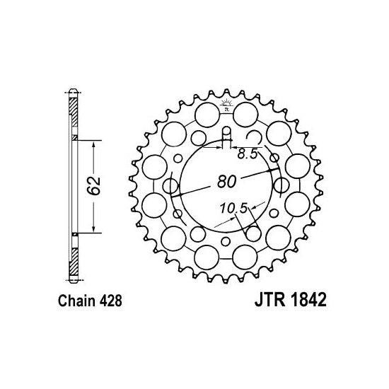 JT JTR1842,54 Chain Sprocket