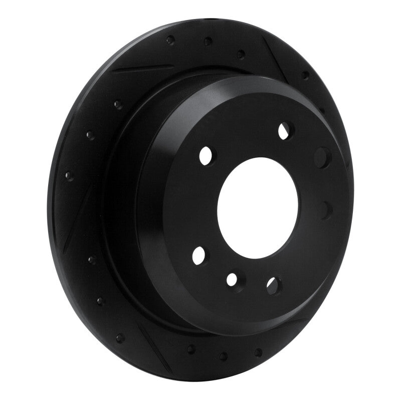 R1 Concepts R1 86-89 Jaguar XJ12 Rear Right Drilled & Slotted Black Brake Rotor