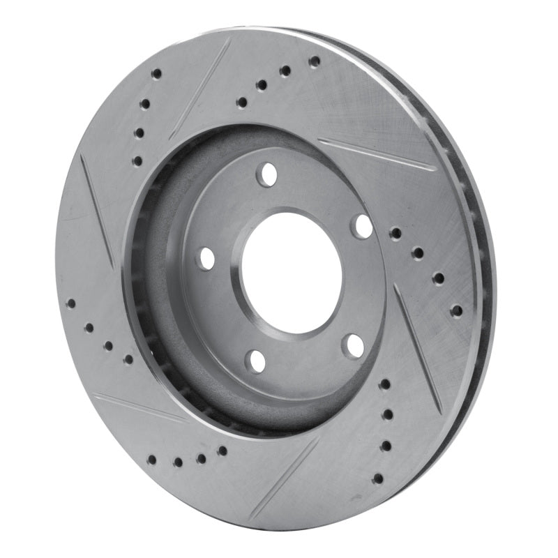 R1 Concepts R1 07-17 Dodge CALIBER Front Right Drilled & Slotted Silver Brake Rotor