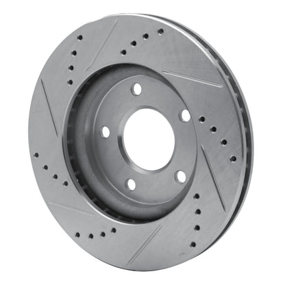 R1 Concepts R1 07-17 Dodge CALIBER Front Right Drilled & Slotted Silver Brake Rotor