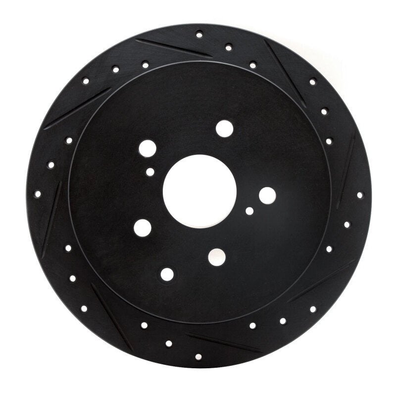 R1 Concepts R1 10-20 Lexus RX450h Rear Right Drilled & Slotted Black Brake Rotor