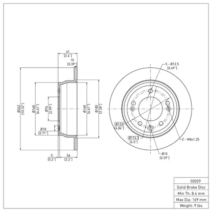 DFC 09-16 Hyundai Tucson Rear Brake Rotor