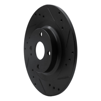 R1 Concepts R1 2016-2025 Fiat 124 Spider Rear Right Drilled & Slotted Black Brake Rotor