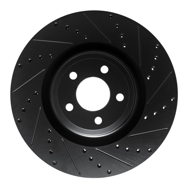 R1 Concepts R1 20-25 Ford Explorer Front Right Drilled & Slotted Black Brake Rotor