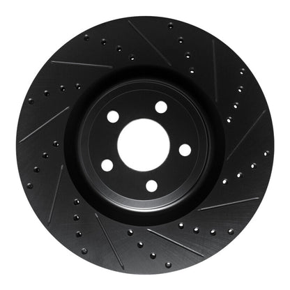 R1 Concepts R1 20-25 Ford Explorer Front Right Drilled & Slotted Black Brake Rotor