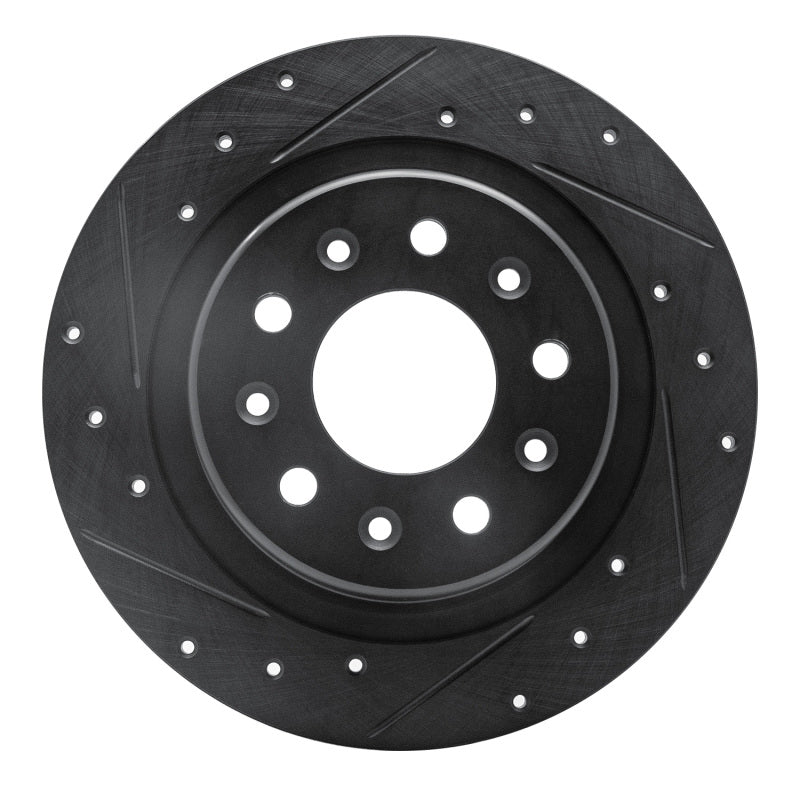 R1 Concepts R1 2016-2025 Buick Envista Rear Left Drilled & Slotted Black Brake Rotor