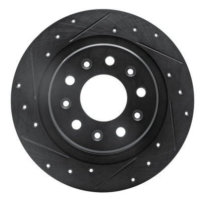 R1 Concepts R1 2016-2025 Buick Envista Rear Left Drilled & Slotted Black Brake Rotor