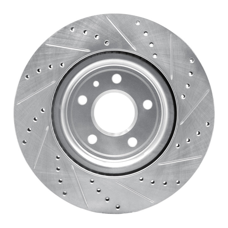 R1 Concepts R1 11-19 Ford Explorer Front Left Drilled & Slotted Silver Brake Rotor