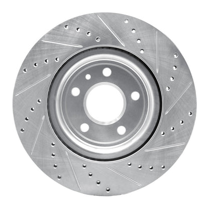 R1 Concepts R1 11-19 Ford Explorer Front Left Drilled & Slotted Silver Brake Rotor