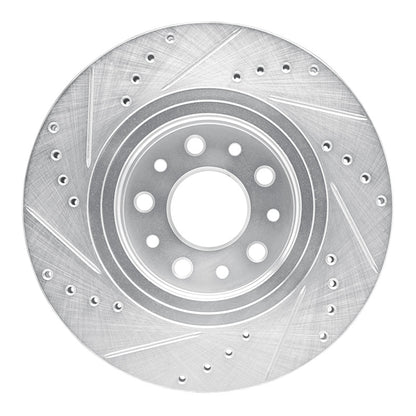 R1 Concepts R1 05-09 Ford Five Hundred Front Right Drilled & Slotted Silver Brake Rotor