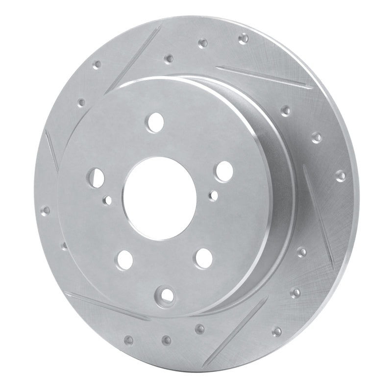 R1 Concepts R1 06-18 Lexus HS250H Rear Left Drilled & Slotted Silver Brake Rotor