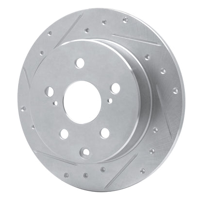 R1 Concepts R1 06-18 Lexus HS250H Rear Left Drilled & Slotted Silver Brake Rotor