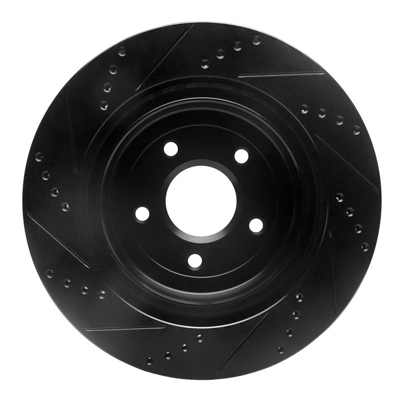 R1 Concepts R1 06-13 Chevrolet Corvette Rear Right Drilled & Slotted Black Brake Rotor