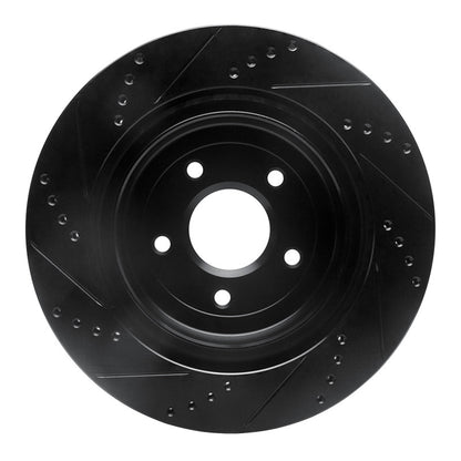 R1 Concepts R1 06-13 Chevrolet Corvette Rear Right Drilled & Slotted Black Brake Rotor