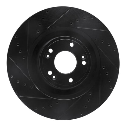 R1 Concepts R1 12-17 Genesis G80 Front Left Drilled & Slotted Black Brake Rotor