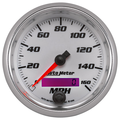 Autometer Pro-Cycle Gauge Speedometer 3 3/8in 160Mph Elec. Programmable White