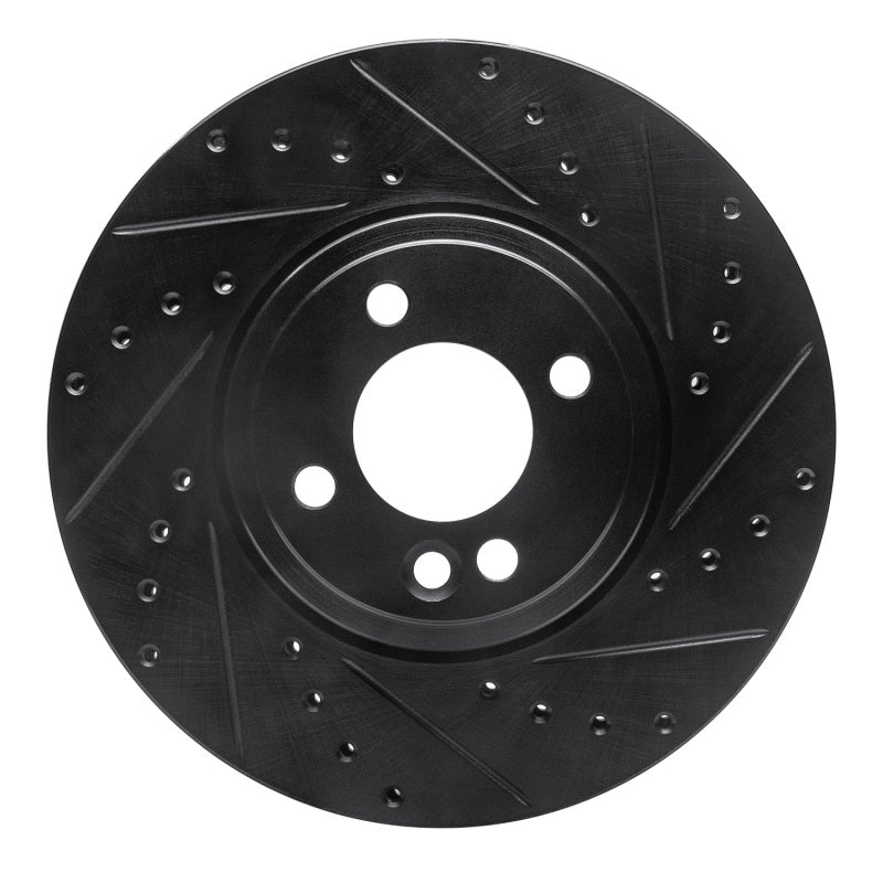 R1 Concepts R1 02-06 Mini Cooper (Excl Clubman) Front Right Drilled & Slotted Black Brake Rotor