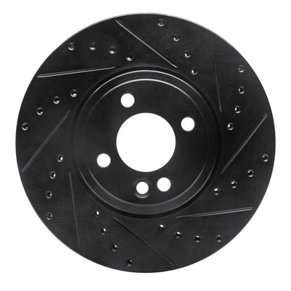 R1 Concepts R1 02-06 Mini Cooper (Excl Clubman) Front Right Drilled & Slotted Black Brake Rotor