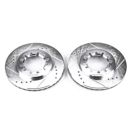 PowerStop Power Stop 98-04 Nissan Frontier Front Evolution Drilled & Slotted Rotors - Pair