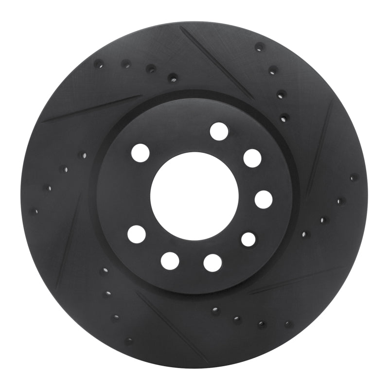 R1 Concepts R1 94-96 Saab 900 Front Right Drilled & Slotted Black Brake Rotor