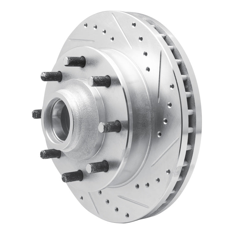 R1 Concepts R1 01-02 Chevrolet Express 3500 Front Right Drilled & Slotted Silver Brake Rotor