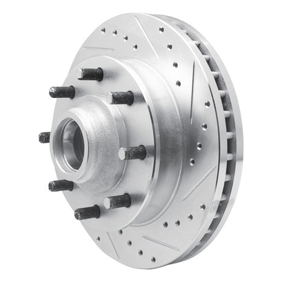 R1 Concepts R1 01-02 Chevrolet Express 3500 Front Right Drilled & Slotted Silver Brake Rotor