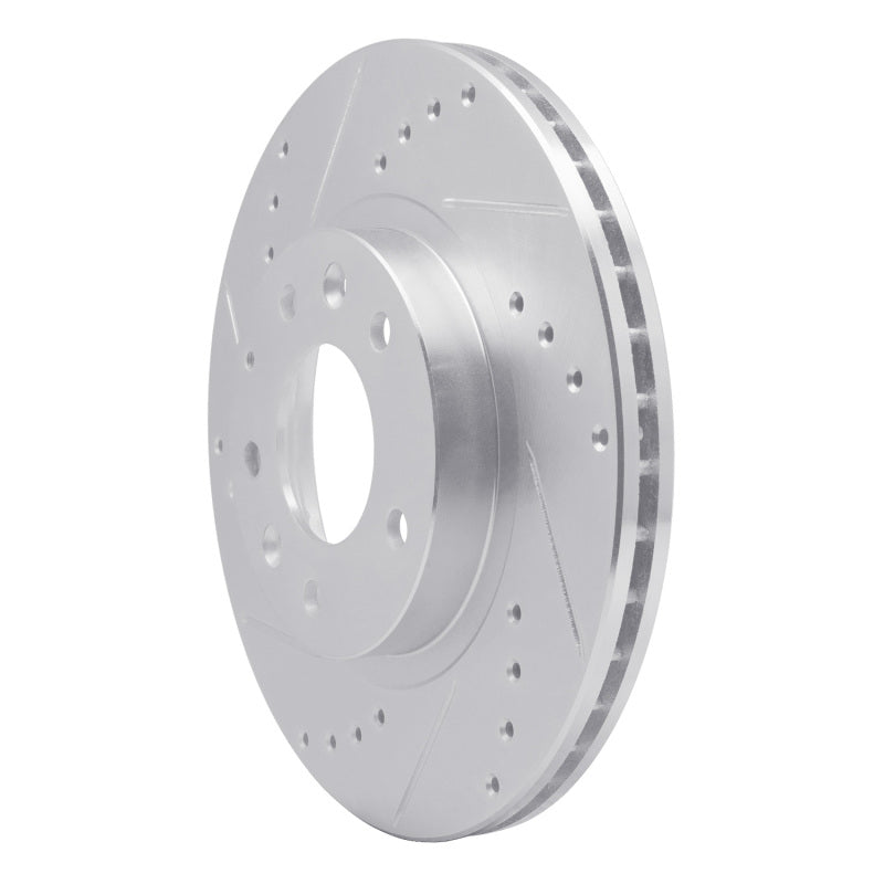R1 Concepts R1 06-15 Mazda MX-5 Miata Front Left Drilled & Slotted Silver Brake Rotor