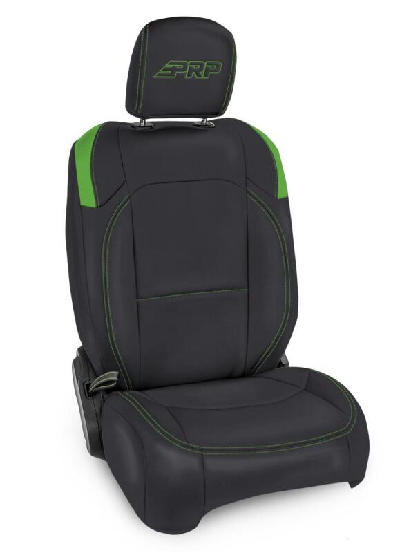 PRP Seats PRP Jeep Wrangler JL Front Seat Covers - 2 door- with Molle Back (Pair) - Black/Green