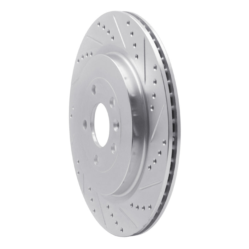 R1 Concepts R1 13-19 Ford Police Interceptor Sedan Rear Right Drilled & Slotted Silver Brake Rotor